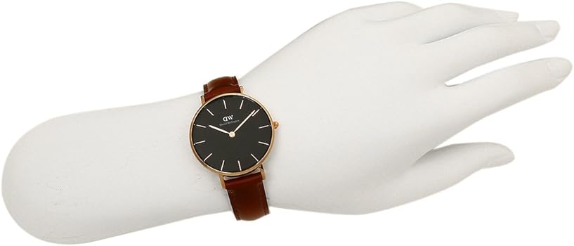 Daniel Wellington Petite St Mawes Black Dial Brown Leather Strap Watch For Women - DW00100169