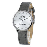 Coach Slim Easton Silver Dial Grey Leather Strap Watch for Women - 14502686