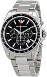 Emporio Armani Sigma Chronograph Black Dial Silver Steel Strap Watch For Men - AR6098