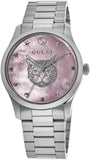 Gucci G Timeless Quartz Mother of Pearl Pink Dial Silver Steel Strap Watch for Women - YA1264166