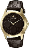 Gucci G Timeless Quartz Brown Dial Brown Leather Strap Watch for Men - YA1264035