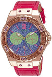 Guess Limelight Quartz Multicolor Dial Red Leather Strap Watch For Women - W0775L4