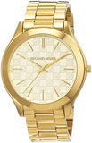 Michael Kors Slim Runway Gold Dial Gold Steel Strap Watch for Women - MK3335