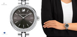 Swarovski Daytime Rhinestone Grey Dial Silver Steel Strap Watch for Women - 5213681