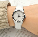 Tissot Couturier Lady Silver Dial White Leather Strap Watch For Women - T035.210.16.011.00