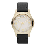 Marc Jacobs Baby Dave Champagne Dial Black Leather Strap Watch for Women - MBM1264