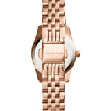 Michael Kors Lexington Quartz Blue Dial Rose Gold Steel Strap Watch For Women - MK3272