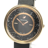 Swarovski Crystalline Pure Black Dial Black Leather Strap Watch for Women - 5275043