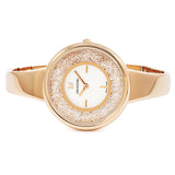 Swarovski Crystalline Bracelet White Dial Rose Gold Steel Strap Watch for Women - 5269250