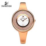 Swarovski Crystalline Bracelet White Dial Rose Gold Steel Strap Watch for Women - 5269250