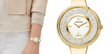 Swarovski Crystalline Bracelet White Dial Gold Steel Strap Watch for Women - 5269253