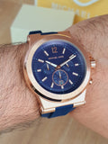 Michael Kors Dylan Blue Dial Blue Rubber Strap Watch for Men - MK8295