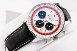 Breitling Navitimer B01 Chronograph 43 Boeing 747 White Dial Black Leather Strap Watch for Men - AB01383B1G1P1