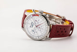 Breitling Top Time B01 Ford Thunderbird White Dial Red Leather Strap Watch for Men - AB01766A1A1X1