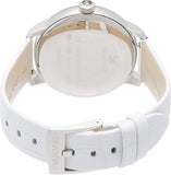 Swarovski Crystalline Hours Silver Dial White Leather Strap Watch for Women - 5295383