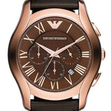 Emporio Armani Chronograph Brown Dial Brown Leather Strap Watch For Men - AR1701