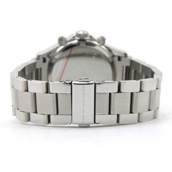 Marc Jacobs Rock Chronograph Mother of Pearl Grey Dial Silver Steel Strap Watch for Women - MBM3250