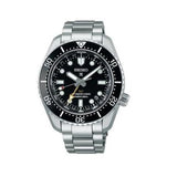 Seiko Prosprex Dark Depths GMT Automatic Black Dial Silver Steel Strap Watch For Men - SPB383J1