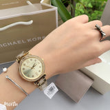 Michael Kors Sofie Quartz Gold Dial Gold Steel Strap Watch For Women - MK3881