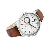 Tommy Hilfiger Landon Chronograph White Dial Brown Leather Strap Watch for Men - 1791531