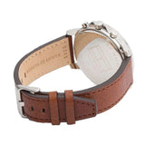 Tommy Hilfiger Landon Chronograph White Dial Brown Leather Strap Watch for Men - 1791531