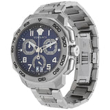 Versace Dylos Chronograph Blue Dial Silver Steel Strap Watch for Men - VQC090016