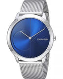 Calvin Klein Minimal Blue Dial Silver Mesh Bracelet Watch for Men - K3M2112N