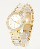 Michael Kors Parker Analog Gold Dial Gold Steel Strap Watch For Women - MK6833