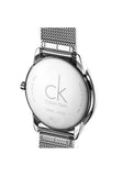 Calvin Klein Minimal Black Dial Silver Mesh Bracelet Watch for Men - K3M21123