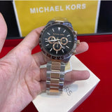 Michael Kors Layton Chronograph Black Dial Two Tone Steel Strap Watch For Men - MK8913