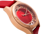 Marc Jacobs Henry Skeleton Red Dial Red Leather Strap Watch for Women - MBM1338