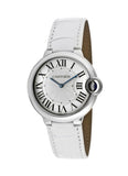 Cartier Ballon Bleu de Cartier Silver Dial White Leather Strap Watch for Women - W6920087