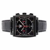 Tag Heuer Monaco Automatic Chronograph Black Dial Black Leather Strap Watch for Men - CBL2180.FC6497