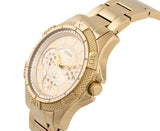 Guess Mini Phantom Diamonds Gold Dial Gold Steel Strap Watch for Women - W0235L5