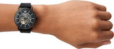 Emporio Armani Aviator Chronograph Black Dial Black Leather Strap Watch For Men - AR60028