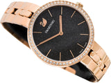 Swarovski Cosmopolitan Black Dial Rose Gold Steel Strap Watch for Women - 5517797