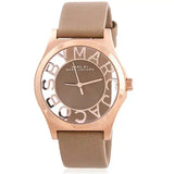 Marc Jacobs Henry Dinky Skeleton Beige Dial Beige Leather Strap Watch for Women - MBM1245
