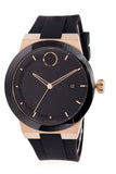 Movado Bold Black Dial Black Rubber Strap Watch for Men - 3600623