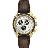 Versace V-Ray Chronograph Quartz White Dial Brown Leather Strap Watch For Men - VE2I00221