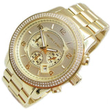 Michael Kors Runway Gold Dial Gold Steel Strap Watch for Women - MK5575