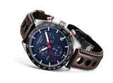 Tissot PRS 516 Chronograph Blue Dial Brown Leather Strap Watch For Men - T100.417.16.041.00