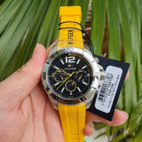 Tommy Hilfiger Sports Multifunction Black Dial Yellow Rubber Strap Watch for Men - 1791144