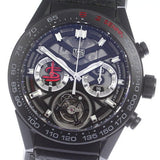 Tag Heuer Carrera Chronograph Tourbillion Titanium Carbon Black Dial Black Rubber Strap Watch for Men - CAR5A8W.FT6071