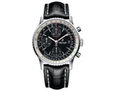 Breitling Navitimer 1 Chronograph 41mm Automatic Black Dial Black Leather Strap Mens Watch - A13324121B1P1