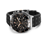 Breitling Super Chronomat 44 Four Year Calendar Black Dial Black Rubber Strap Watch for Men - I19320251B1S1