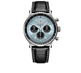 Breitling Navitimer B01 Chronograph 43 Blue Dial Black Leather Strap Watch for Men - AB0138241C1P1