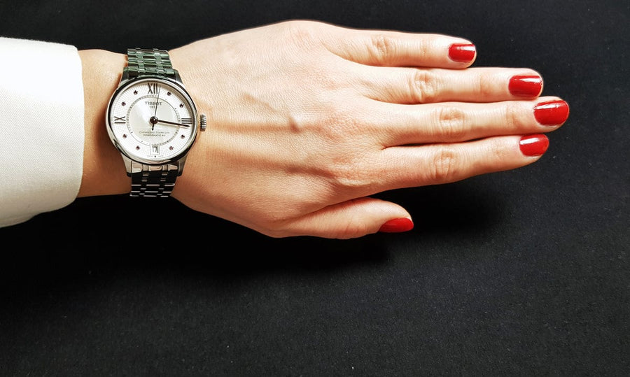 Tissot Chemin Des Tourelles Powermatic 80 Lady Silver Dial Silver Steel Strap Watch For Women - T099.207.11.118.00