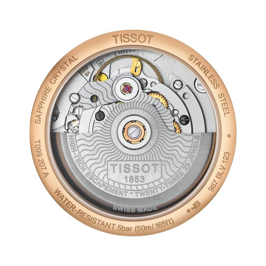 Tissot Chemin Des Tourelles Powermatic 80 Lady Brown Dial Brown Leather Strap Watch For Women - T099.207.36.447.00