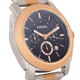 Fossil Machine Blue Dial Two Tone Steel Strap Watch for Men - FS5037