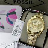 Fossil Boyfriend Gold Dial Gold Steel Strap Watch for Women - ES3884